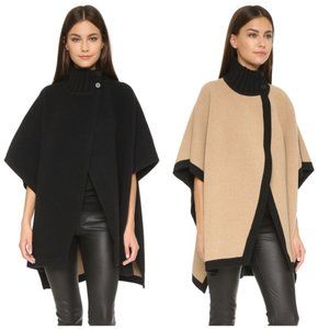 Theory - Reversible Compacted Palomina Cape - Black/Pecan